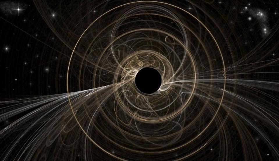 The simulated decay of a black hole results in the emission of radiation.