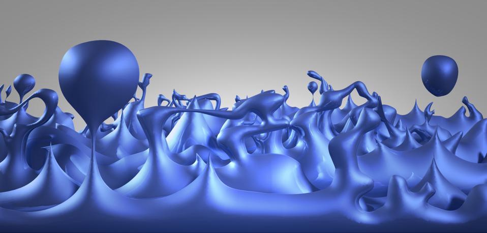 An illustration of the early Universe as consisting of quantum foam.