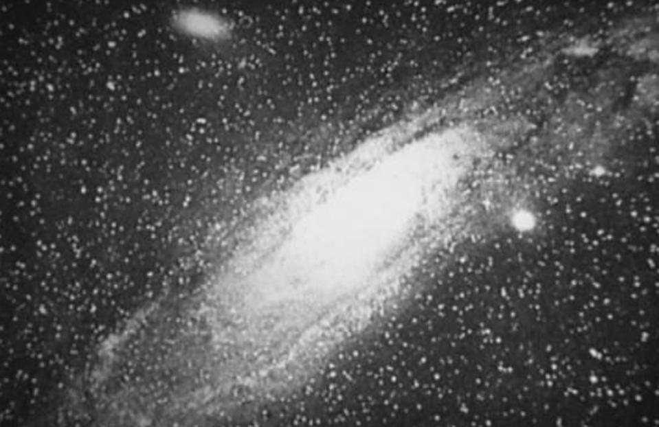 The famed Isaac Roberts photograph of the spiral galaxy M31, Andromeda.