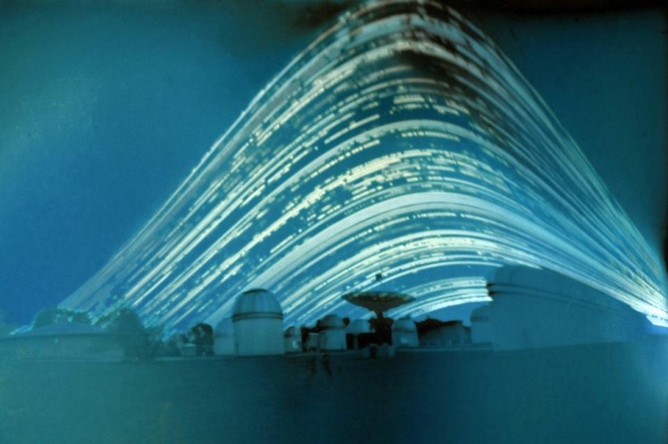 The observed path that the Sun takes through the sky from a pinhole camera.