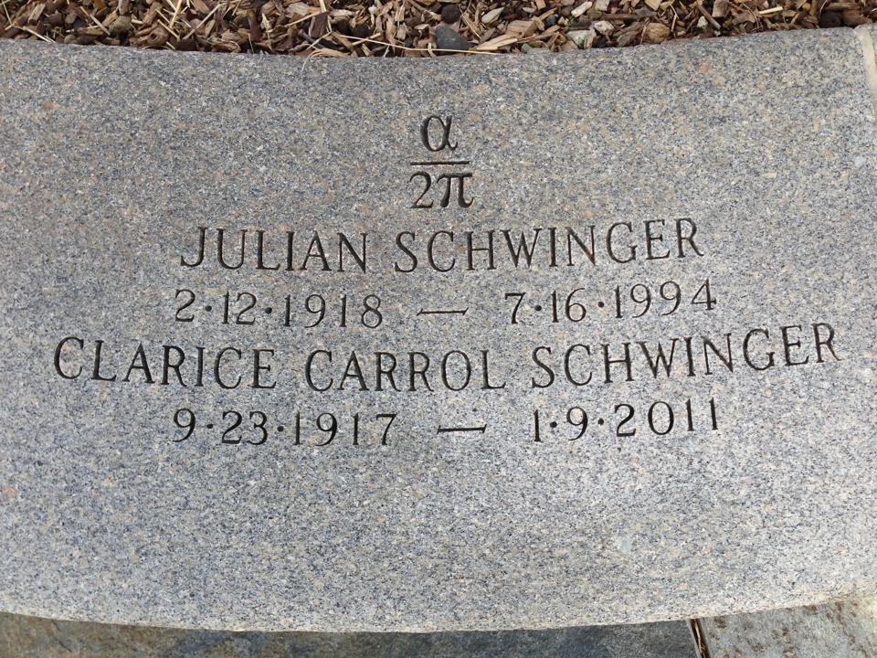 Headstone of Julian Seymour Schwinger at Mt Auburn Cemetery