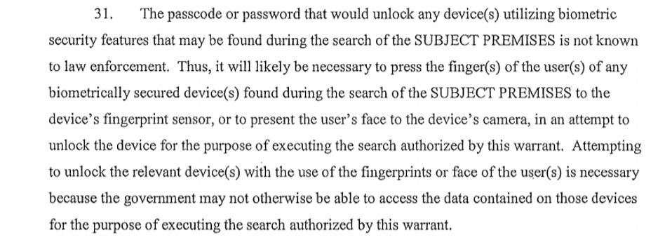American cops now have boiler plate language for using Apple's Touch ID and Face ID to unlock iPhones.