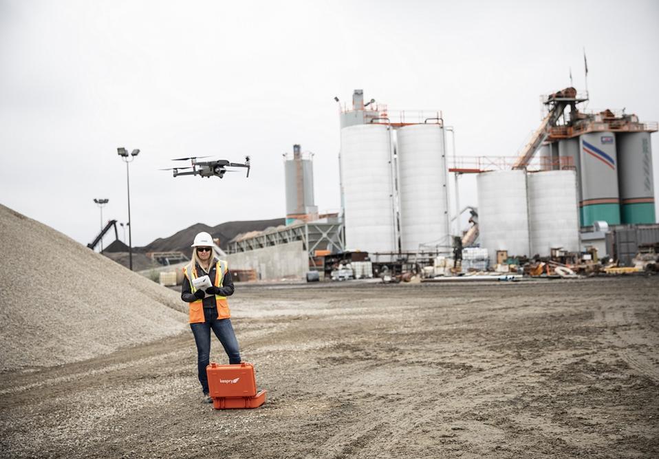 A Mavic 2 Pro integrated into Kespry's stockpile measurement system.