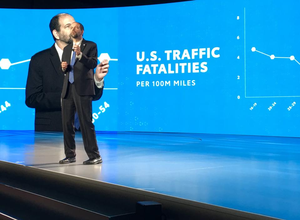 Toyota Research Institute CEO Gill Pratt discusses the company's Guardian safety system that it wants to offer to rival automakers to cut down on traffic accidents at CES in Las Vegas on January 7, 2019.