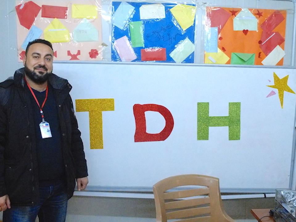 Ayad Hamad, a project manager with UNICEF partner organization Terre Des Hommes, works with at-risk youth in the Debaga camp in Iraq's Erbil Governate.