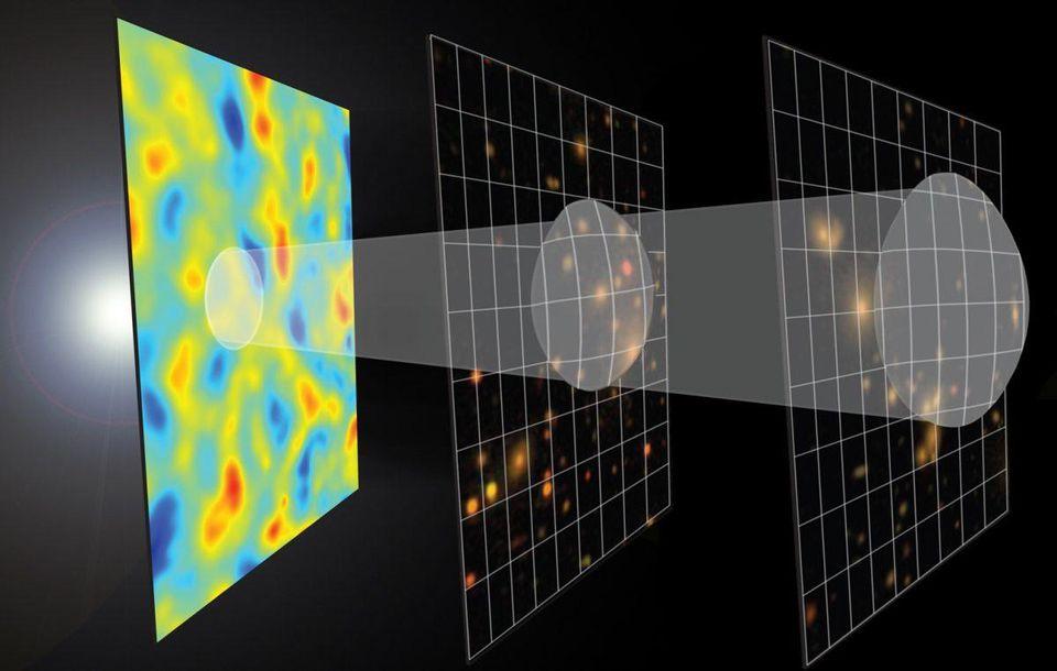 Overdense and underdense CMB regions corresponding to late-time large-scale structure.
