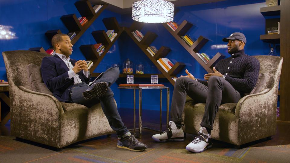 Maverick Carter and LeBron James during an episode of