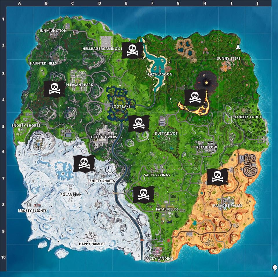 Where To Get 3 Eliminations At A Pirate Camp In Fortnite Battle - all the pirate camps in fortnite battle royale