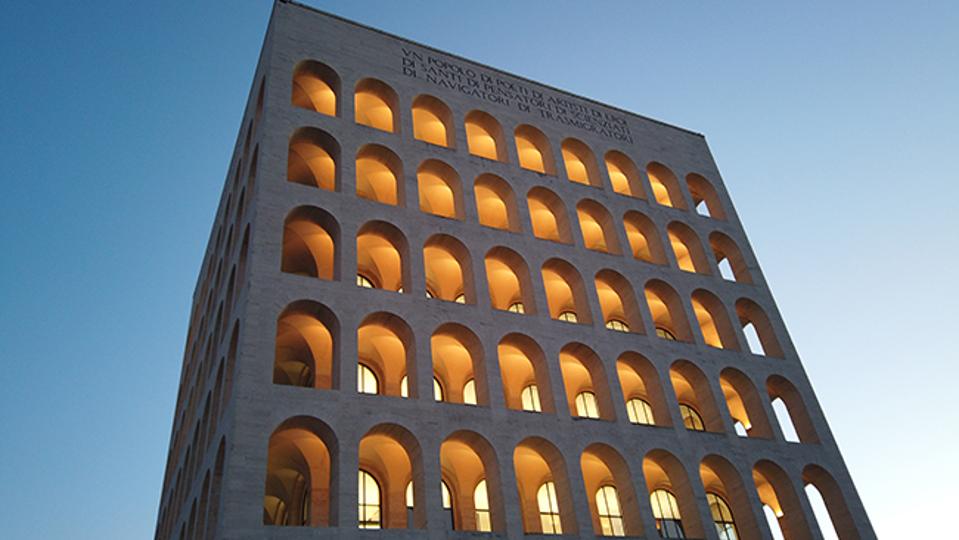 The Palazzo della Civiltà Italiana was constructed as part of a huge business center for the 1942 World’s Fair.