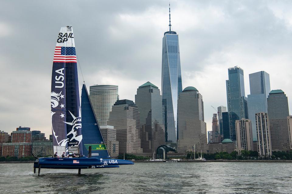 High Tech Hydrofoiling Catamarans Return To New York For The First