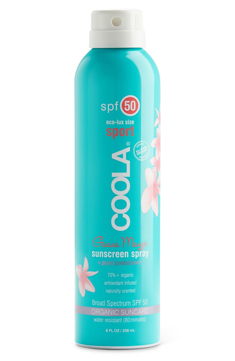 COOLA Suncare Goiaba Manga Eco-Lux Esporte Protetor solar Spray FPS 50