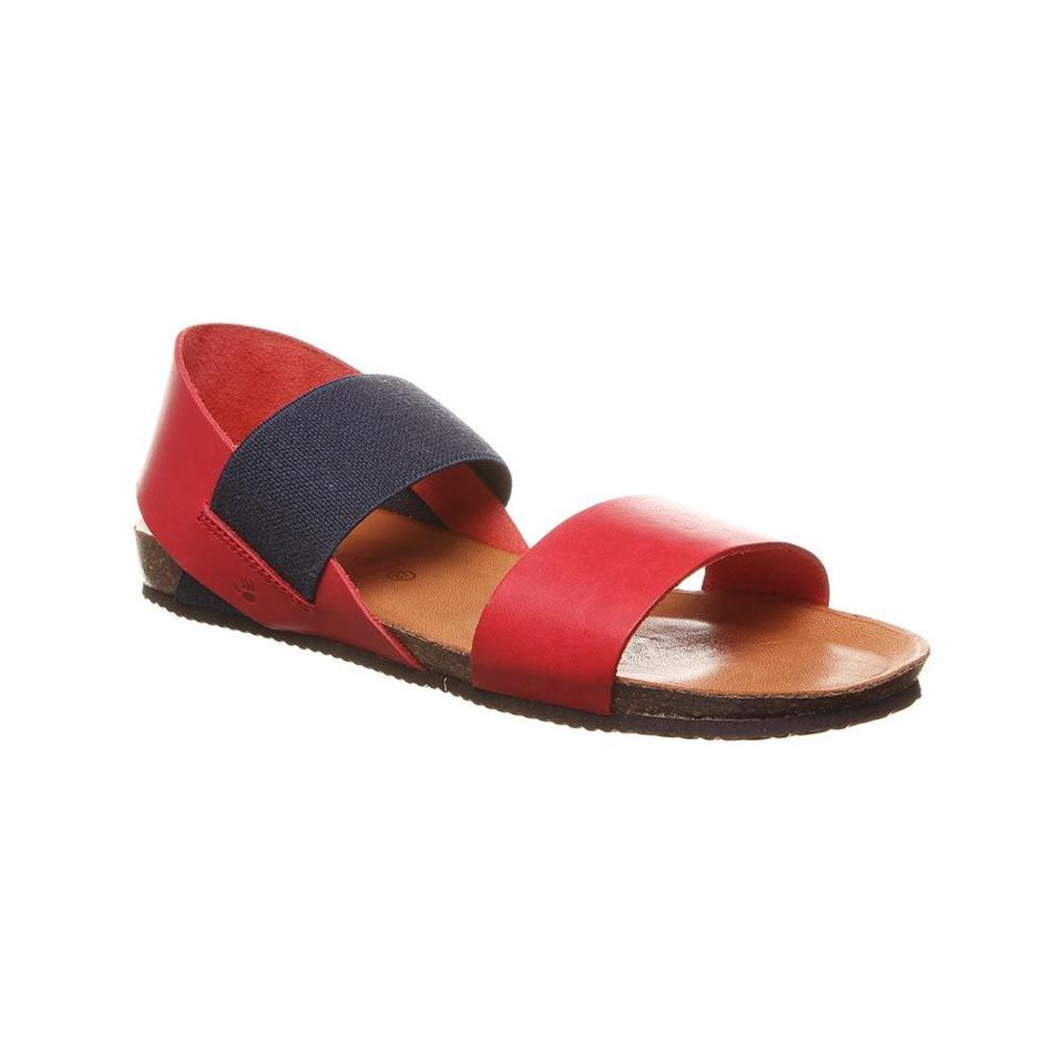 Red and navy woman's sandal