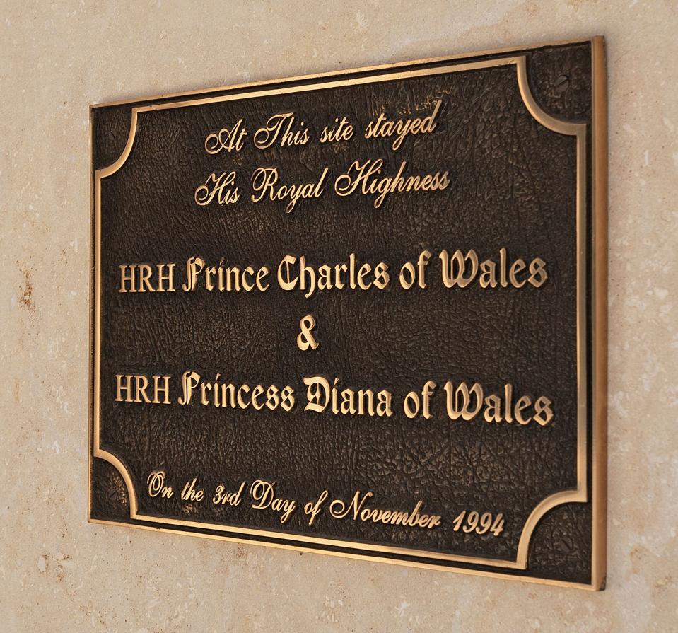 Spelling Manor Prince Charles and Diana plaque