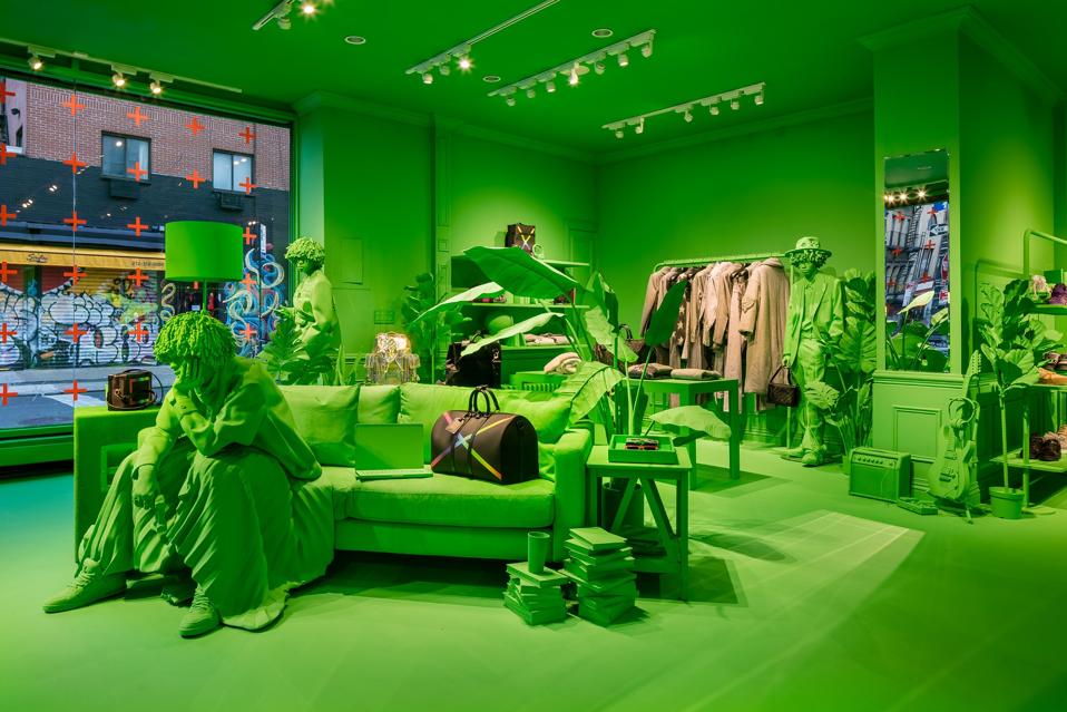 The interior of Louis Vuitton's temporary residency on 100 Rivington Street in New York City.