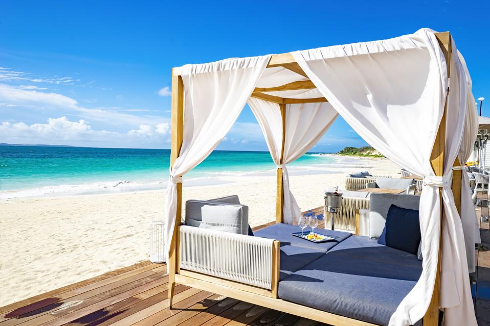 A beach cabana at CuisinArt Golf Resort & Spa