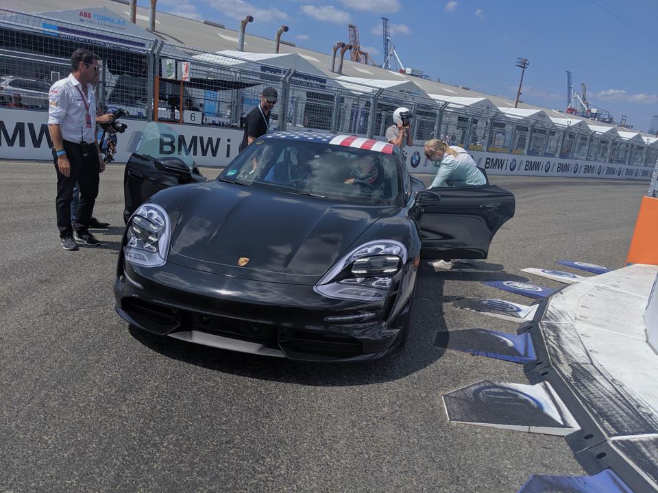 2020 Porsche Taycan prototype at the 2019 New York E-Prix