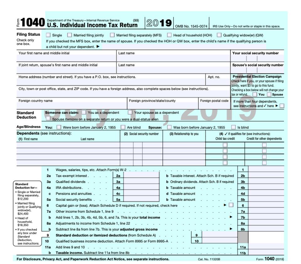 New Irs Tax Form 1040 For 2019 May Look Familiar