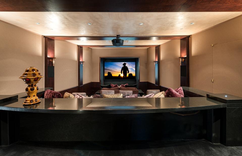 Home theater at Colorado retreat