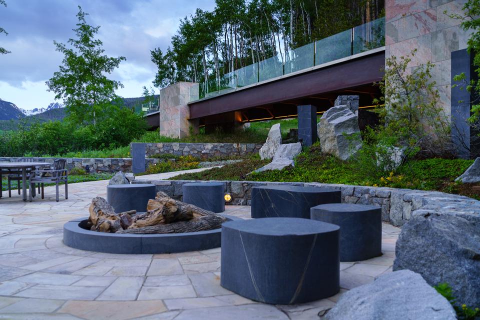 Outdoor lounge area at Casteel Creek Retreat
