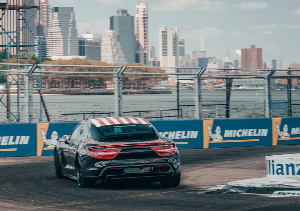 At the final Formula E race of the season, Neel Jani laped a pre-production Taycan in front of New York’s skyline