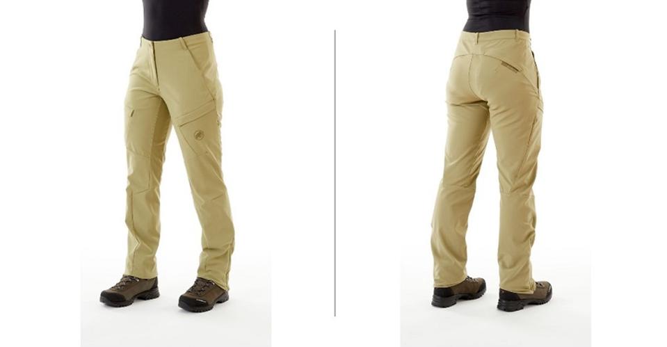 Mammut Zinal hiking pants, on front and back of bottom half of woman model
