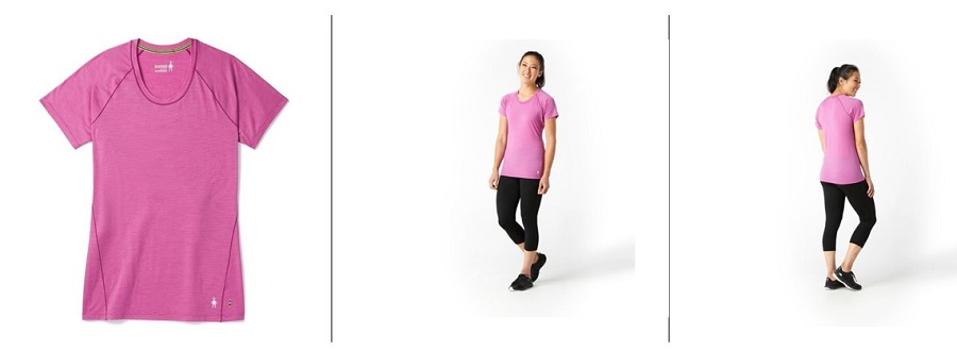 Smartwool Merino 150 Base Layer Micro Stripe Short Sleeve T-shirt in pink