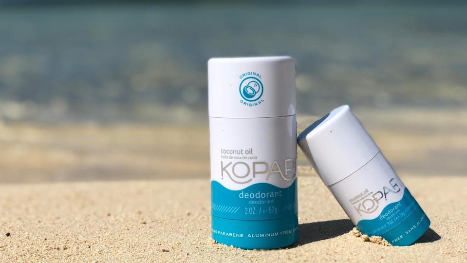 Kopari deodorant on the beach