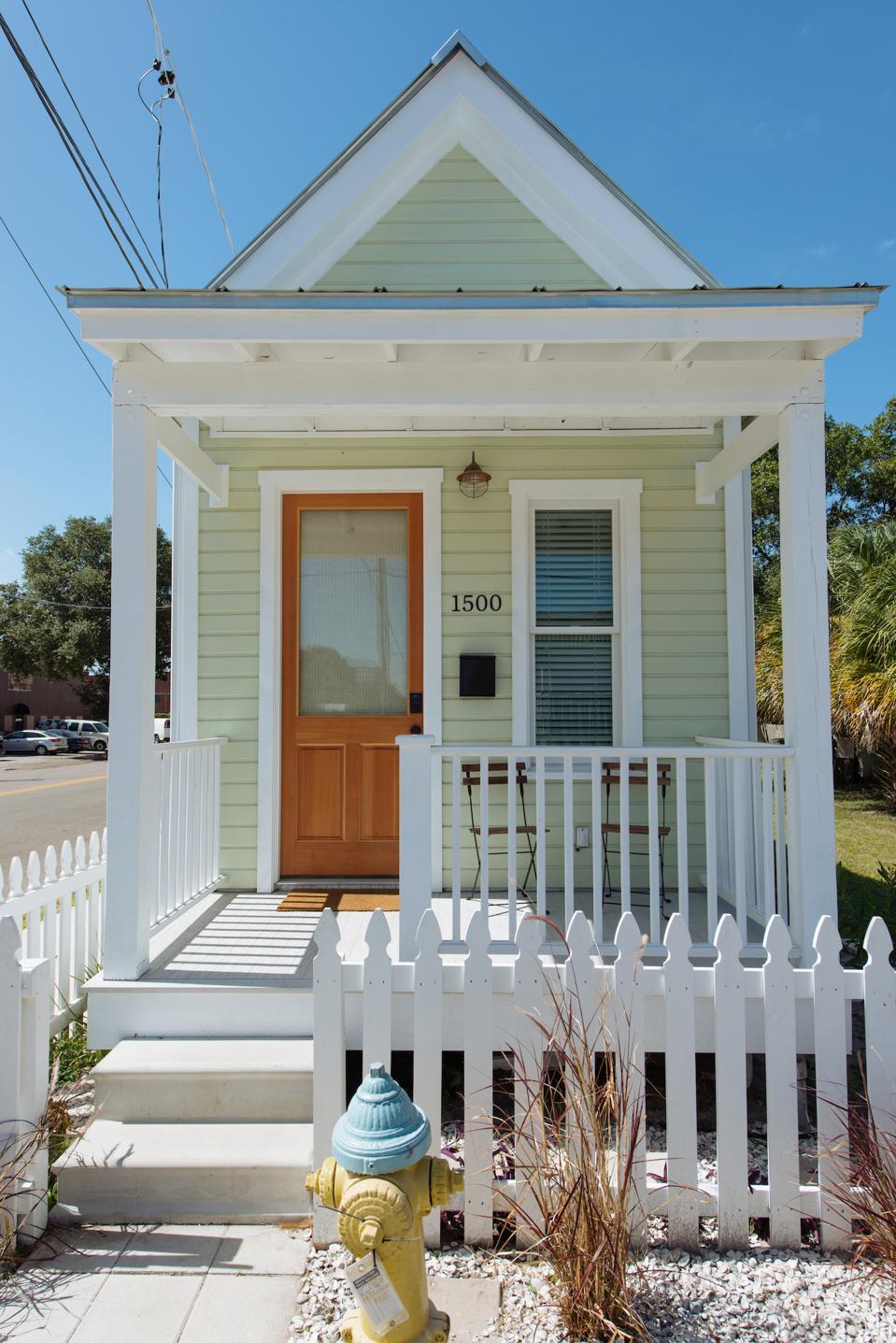 Because this 352 square foot house is built in a hurricane zone they opted to build it using steel SIPs