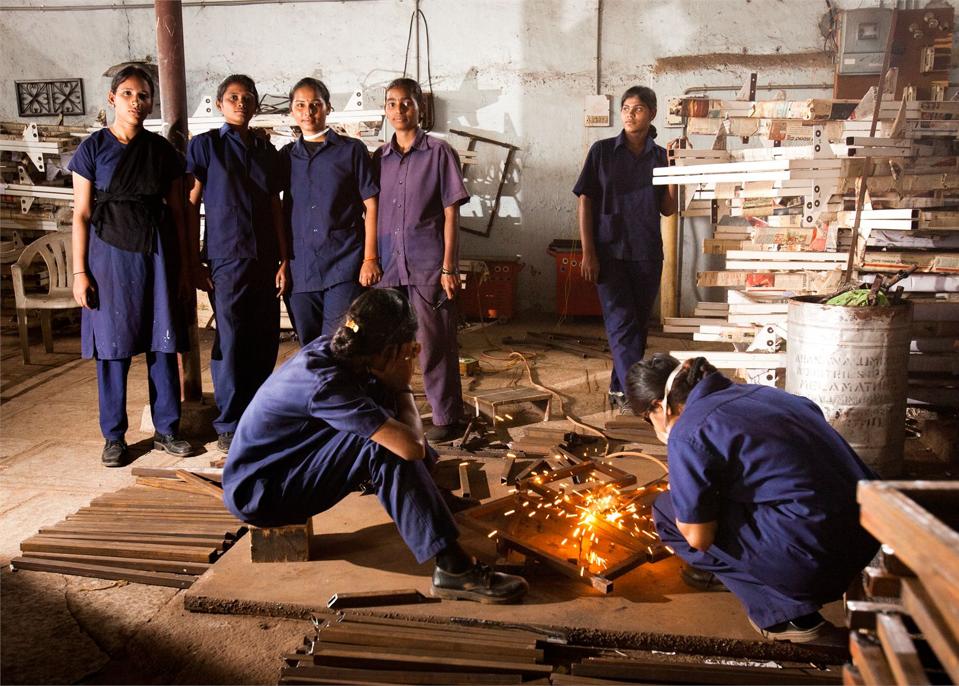 Women in Prajwala are given skills training to become employable upon leaving the refuge.