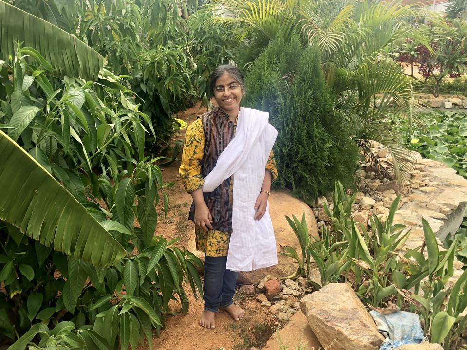 Sunitha Krishnan on the grounds of Prajwala in Hyderabad, India