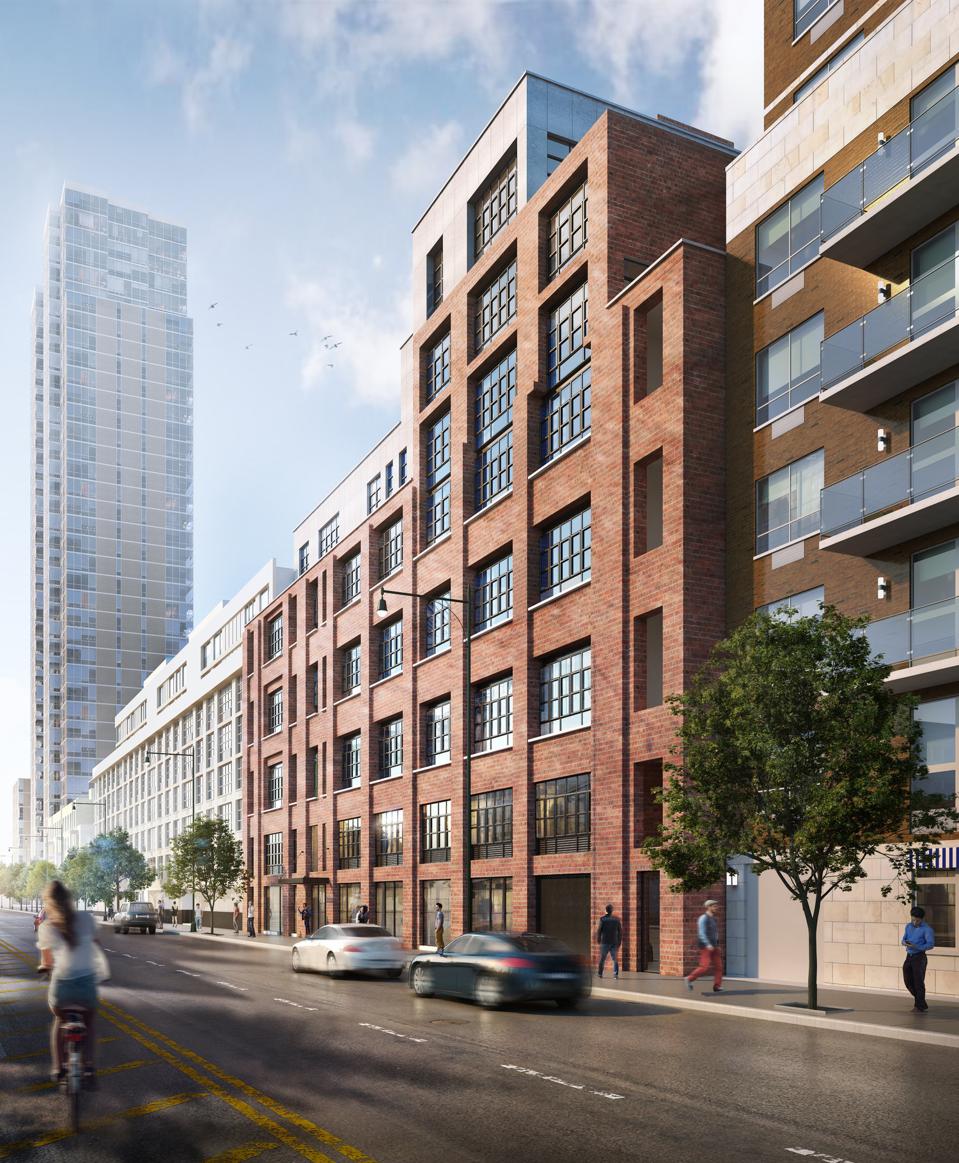 Exterior of a brick building.