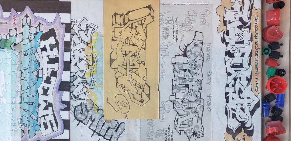 Plans for subway murals by the brothers Sane & Smith, 1980s.
