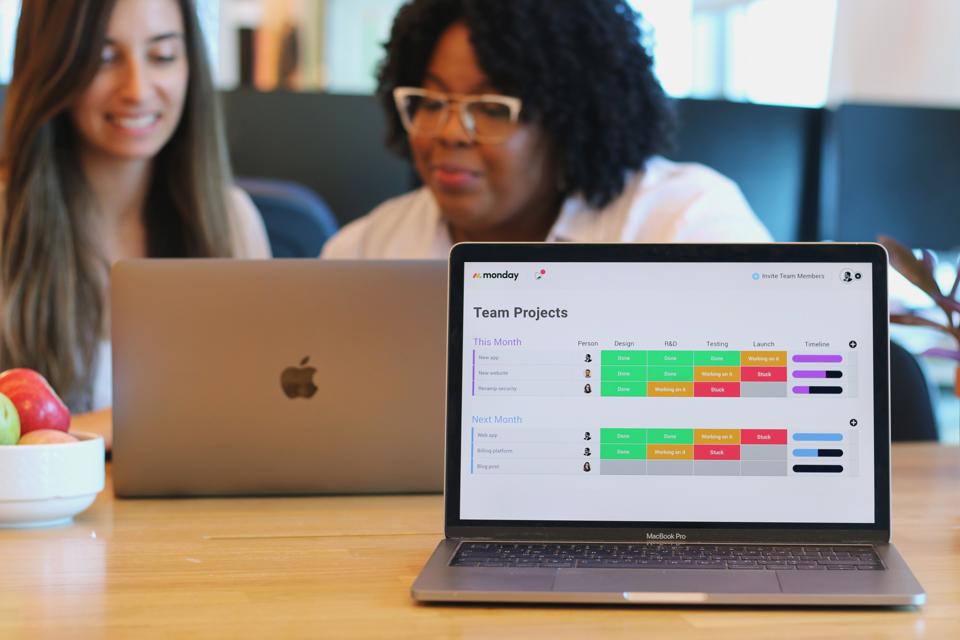 Monday.com's software helps track individual tasks and assignments for work projects.