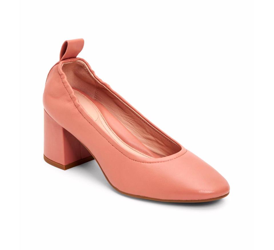 Taryn Rose Savannah Block-Heel Waterproof Leather Pumps