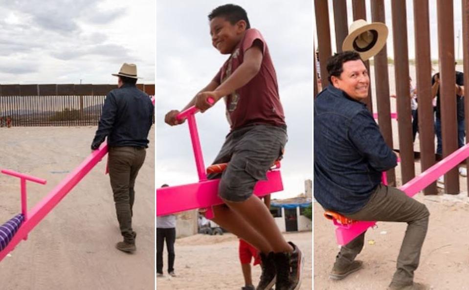 Ronald Rael and Virginia San Fratello installed temporary ″Teeter-Totter Wall″ on the US-Mexico border