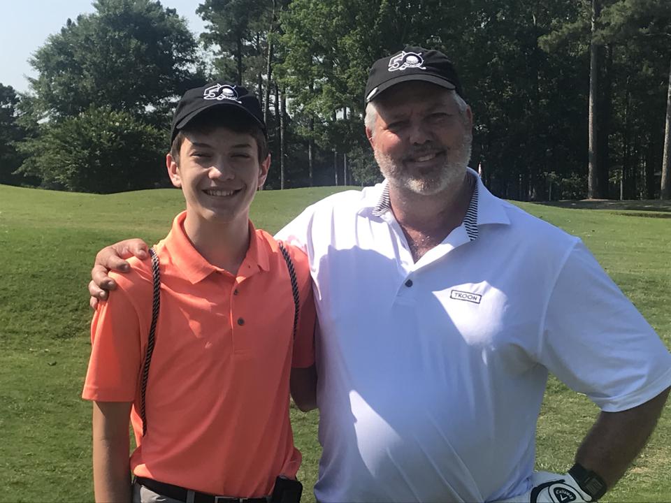 Pete Crozier and son Gavin, who was diagnosed with type 1 diabetes when he was 4.