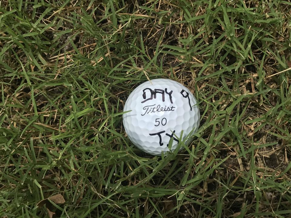 Crozier's personalized ball for Day 9 of the trip.