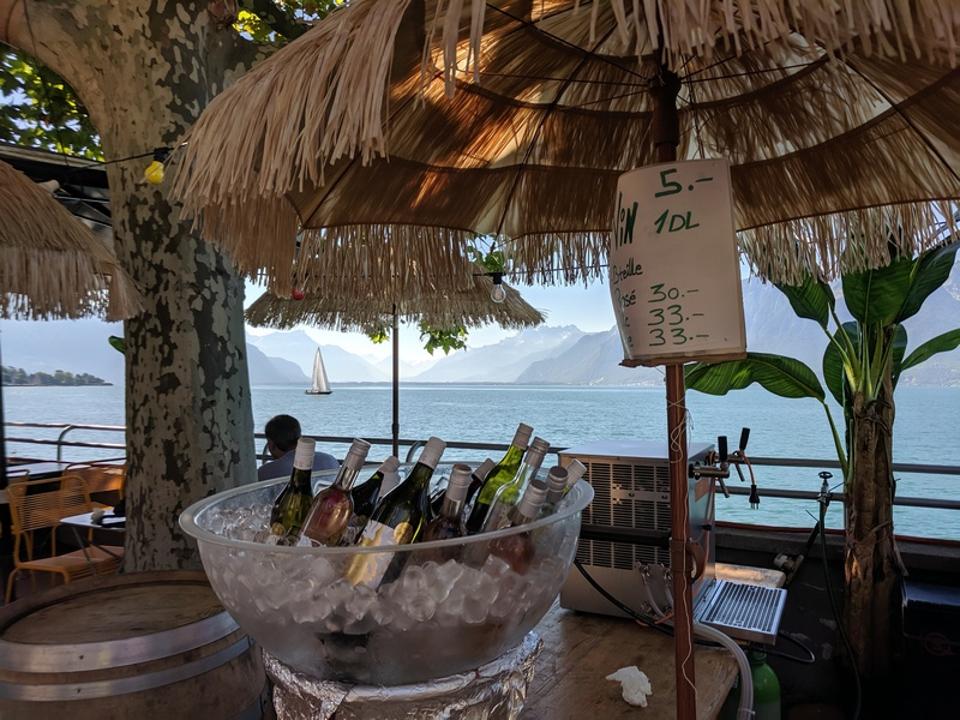 Tasting local wines at Fête des Vignerons in Vevey