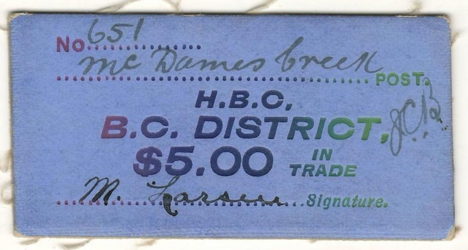 An example of Hudson Bay Company Scrip