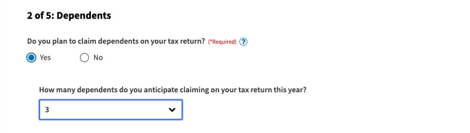 Tax Withholding Estimator