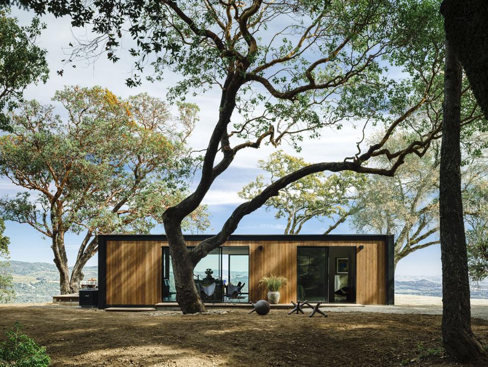 This home in Sonoma, CA was designed and built with a steel frame and modular construction by Connect Homes for a women who wanted to age in place. It has many Universal Design features.