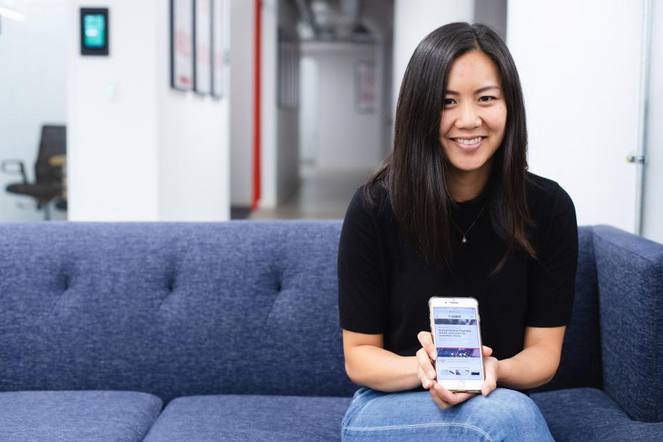 Grace Cho at the Fast Forward Accelerator showing the Gladeo platform in action