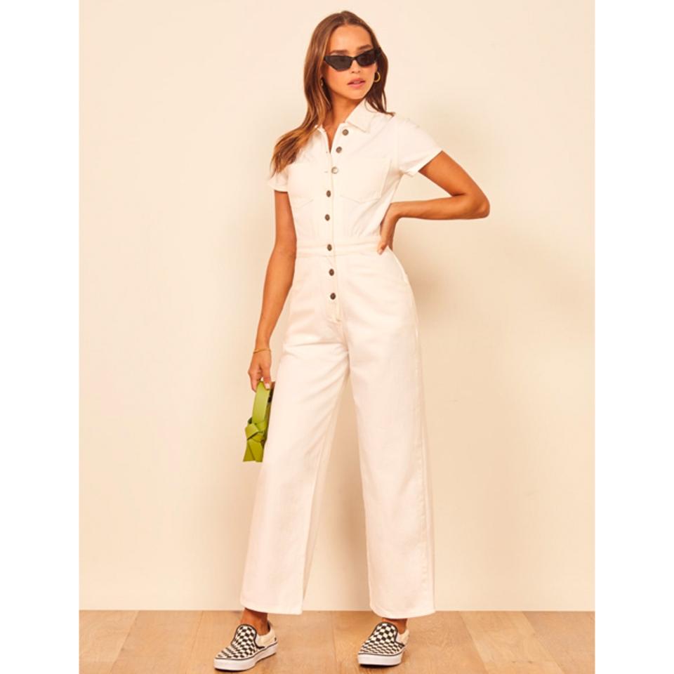 reformation gold jumpsuit