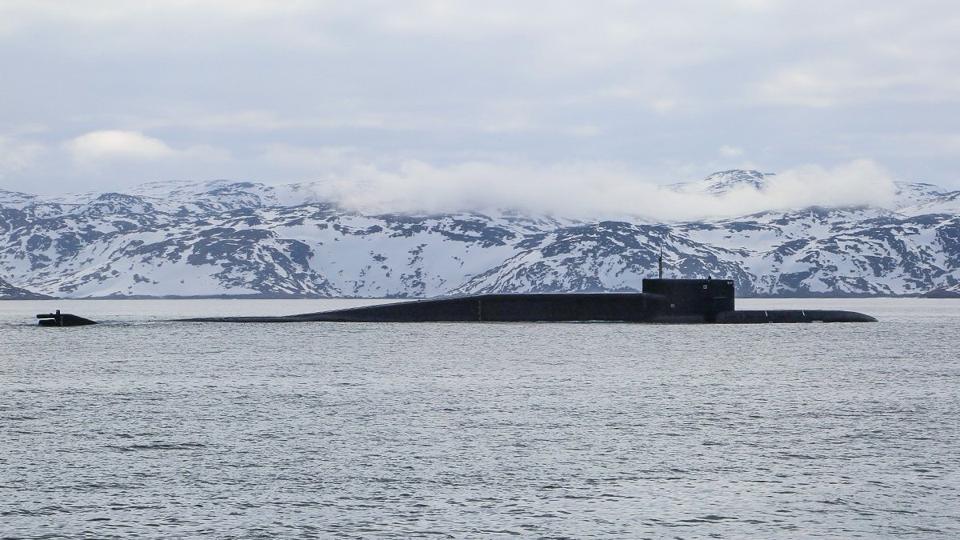 Russian Delta-IV class ballistic missile submarine in the Arctic