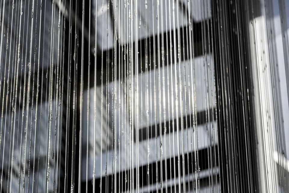 Hydro Place indoor waterfall.