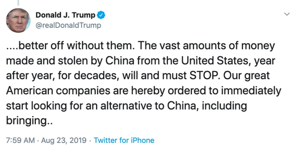 President Trump tweet