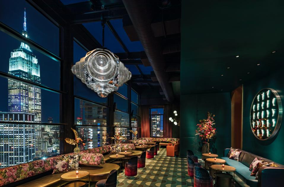Inside Fleur Room at Moxy Chelsea, Photo Credit: Michael Kleinberg