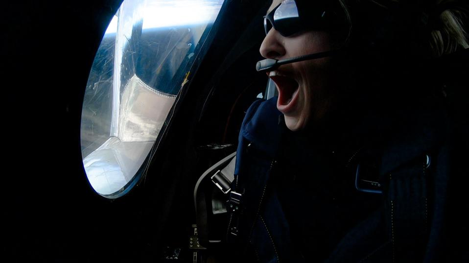 Virgin Galactic astronaut Beth Moses during her first flight to space.