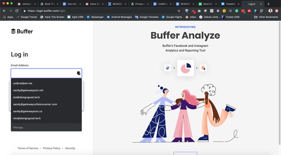 This is a screenshot of Google overriding Joe Toscano's LastPass credentials, which can be seen peeking out from the sides of the Google credential window.