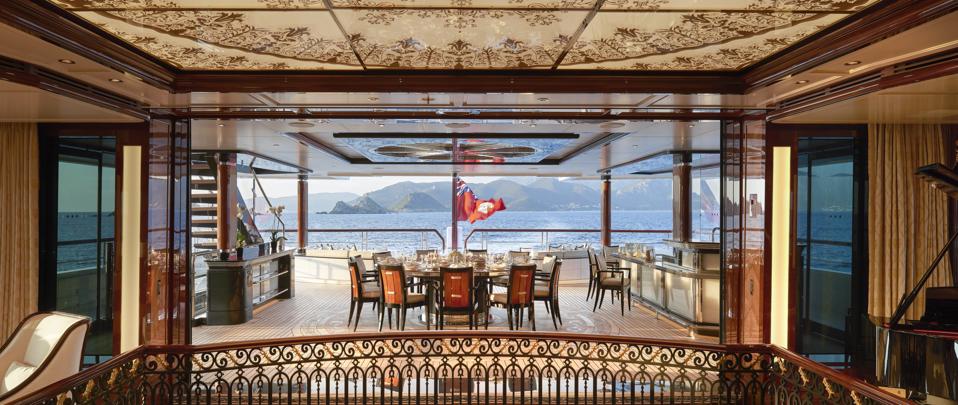 This exclusive photo shows only one of 6 opulent decks aboard AMAEDA.